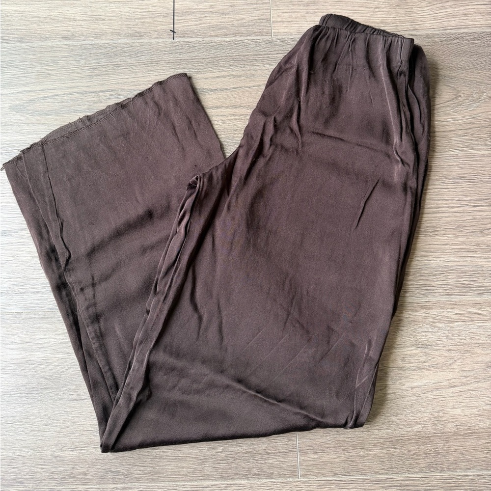 DISSH Chocolate Brown satin Joggers